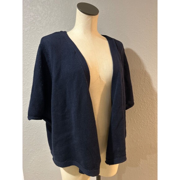 Woman Within Women’s Cotton Cardigan Sweater size 1X Short Sleeve Cotton Blend - Picture 4 of 9
